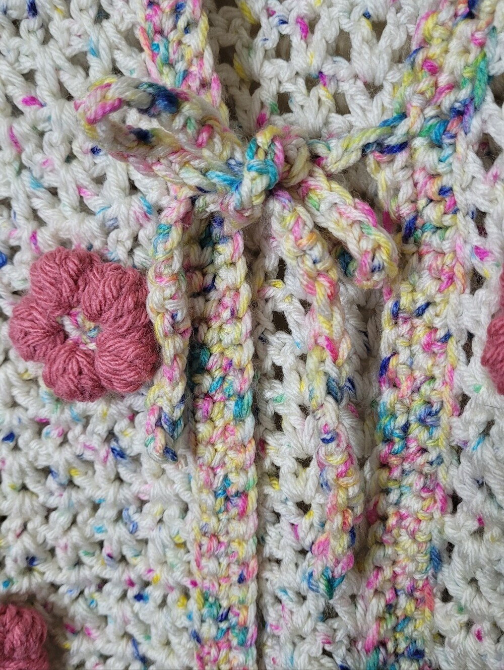 Girls Handmade Crochet Cardigan Sweater - Picture 4 of 8